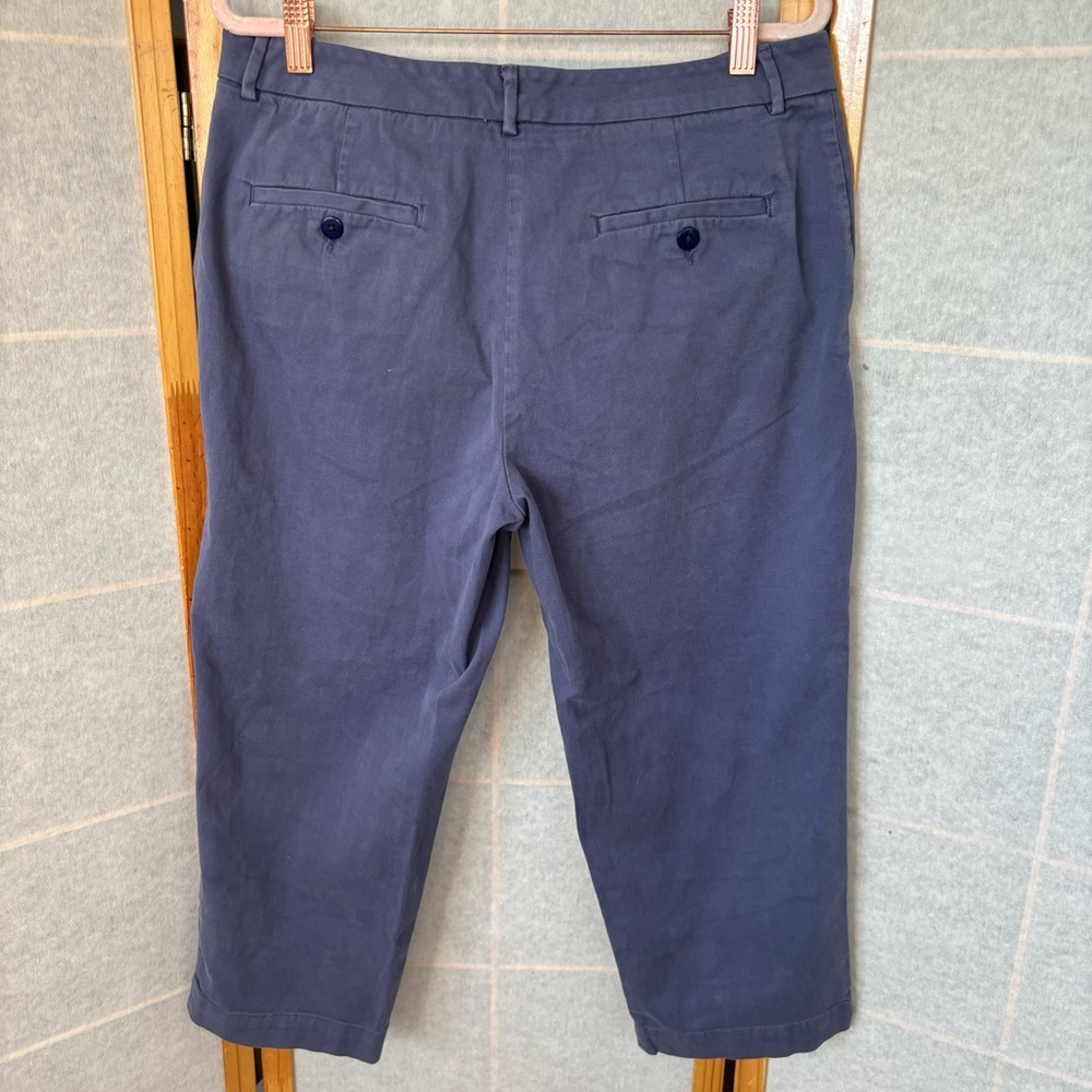 L.L. Bean Straight Fit Capri Pants Women’s 12 Petite Cotton Dusty Blue Denim - Picture 7 of 11
